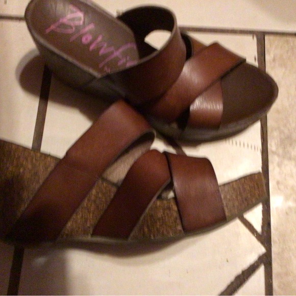 Blowfish Black and Brown Wedge Sandals - Picture 2 of 3